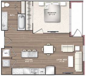 1E Floor Plan at 511 Meeting, South Carolina, 29403