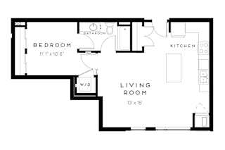 2 bed 2 bath U Floorplan at Maven on Broadway Apartments, Rochester, Minnesota