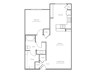Inman Deluxe Floor Plan with 1 Bed 1 Bathroom at Emblem Alpharetta Apartments, Alpharetta, 30009