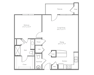 Ansley Deluxe Floor Plan with One Bed 1 Bath at Emblem Alpharetta Apartments, Alpharetta