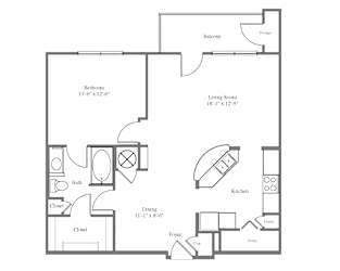 Lenox Deluxe Floor Plan with 1 Bed one Bathroom at Emblem Alpharetta Apartments, Georgia, 30009