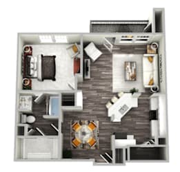 Lenox Deluxe Floor Plan with One Bed 1 Bathroom at Emblem Alpharetta Apartments, Georgia