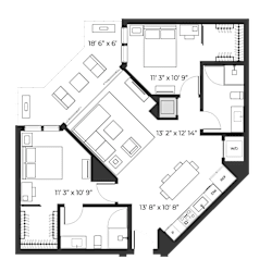 Lux 1080 Floor Plan at SLX Atlanta, Georgia, 30341