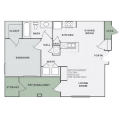 A1 floor plan at Thornberry Apartments, North Carolina