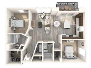 2 bedroom 2 bath Abbey Floor Plan at Paramount on Lake Eola, Orlando, 32801