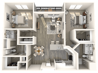 B2 Floor Plan at Inspire, Charlotte, NC, 28211