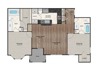 B2_1 Floor Plan at Flats on Chapel Apartments, Waco