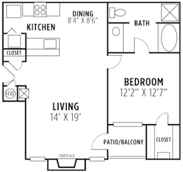 a one bedroom floor plan in Lithia Springs, GA