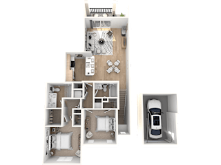 The Siena with Garage Floor Plan at The Palmeri Residences, Florida, 34104