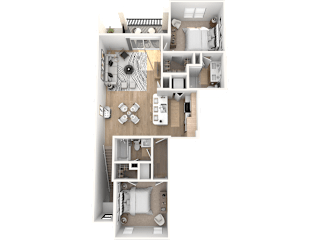 The Sanibel Floor Plan at The Palmeri Residences, Naples, 34104