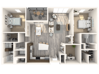 2 bedroom 2 bath Chelsea Floor Plan at Paramount on Lake Eola, Orlando, FL