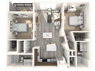 2 bedroom 2 bath Chrysler Floor Plan  at Paramount on Lake Eola, Florida, 32801