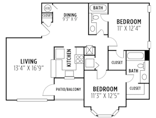 two bedroom floor plan in Lithia Springs, GA
