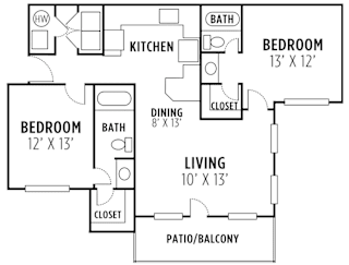 a floor plan of a home with bedrooms and bathrooms at 670 Thornton, Lithia Springs, 30122