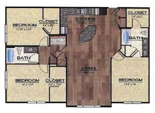 Modena Floor Plan at The Rialto, Orlando, FL, 32819