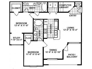 Floor Plan 2X2 D Classic