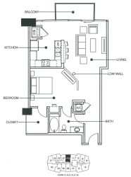 Residence 9B Floor Plan at Element, Tampa, Florida