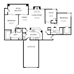 Villa Floor Plan  at Sedona Springs, Austin
