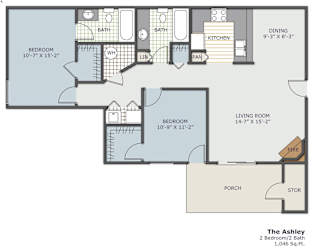 The Ashley Floor Plan at Saddleworth Green, Ocala, FL