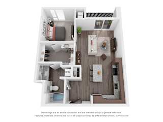 2 bed 2 bathroom H Floorplan at Maven on Broadway Apartments, Minnesota, 55904