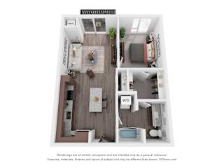 2 bed 2 bathroom F Floorplan at Maven on Broadway Apartments, Rochester, Minnesota