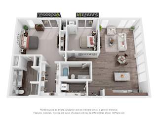 2 bed 2 bathroom Q Floorplan at Maven on Broadway Apartments, Rochester, MN, 55904