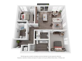 2 bed 2 bathroom L Floorplan at Maven on Broadway Apartments, Rochester, 55904