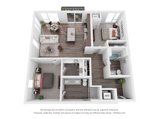 2 bed 2 bathroom K Floorplan at Maven on Broadway Apartments, Rochester