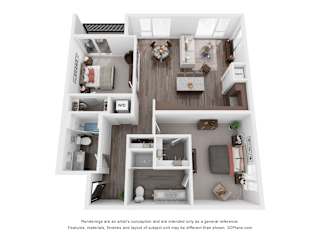 2 bed 2 bathroom O Floorplan at Maven on Broadway Apartments, Minnesota