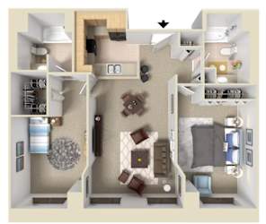 The Molino Floor Plan at Bigelow Commons, Enfield, CT