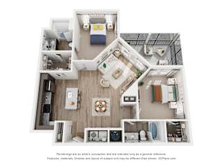 2 bed 2 bath Myrtle Floor Plan at Village at Terra Bella Apartments, Land O' Lakes