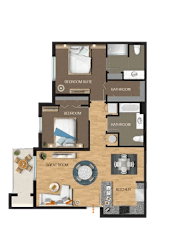 2 bed 2 bath A Floorplan at Portofino Vineyards Apartment, Fort Myers, FL