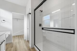 Spacious modern bathroom at Alante Homes at Spring Run, Caldwell, ID, 83607