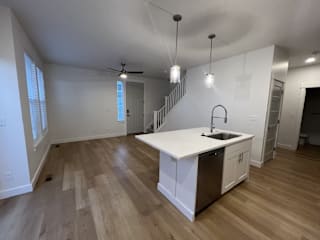 4 bedrooms kitchen view with living room at Alante Homes at Lake Hazel, Boise, 83709
