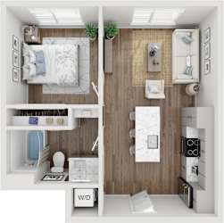 Nitrogen Micro Floor Plan at SevenO2 Main Apartments, Utah, 84101