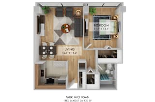 1 bedroom 1 bathroom at Park Michigan Apartments, Chicago, 60605