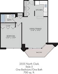 1 Bed / 1 Bath / Tier 5