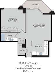 1 Bed / 1 Bath / Tier 6