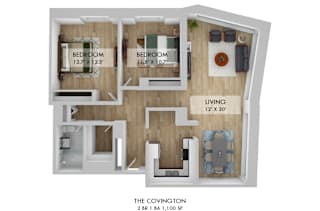 The Covington Two Bedroom Floor Plan