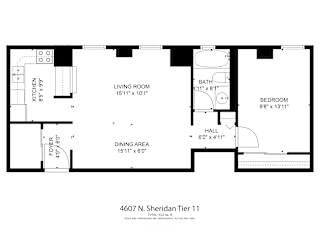 Sheridan Plaza Tier 11 One Bedroom Floor Plan