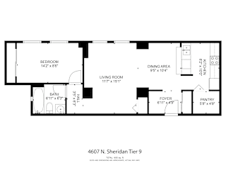 Sheridan Plaza Tier 9 One Bedroom Floor Plan