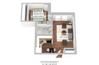 Uptown Regency Jr. One Bedroom Floor Plan