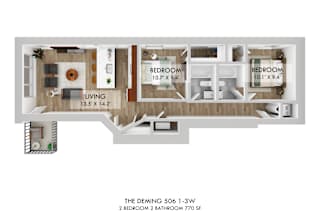 The Deming 506 1-3W Floor Plan