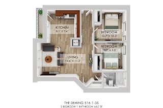 The Deming 516-1-3S Floor Plan