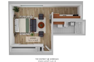The District Studio Layout 5 Floor Plan