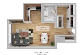 Sheridan Terrace Studio Floor Plan