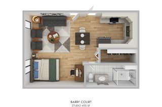 Barry Court Studio Floor Plan