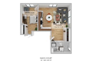 Dakin Court Jr One Bedroom Floor Plan