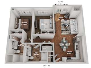 Floor Plan Fish Lake (2 Bedroom)