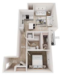 Floor Plan 2 Bedrooms 2 Bath